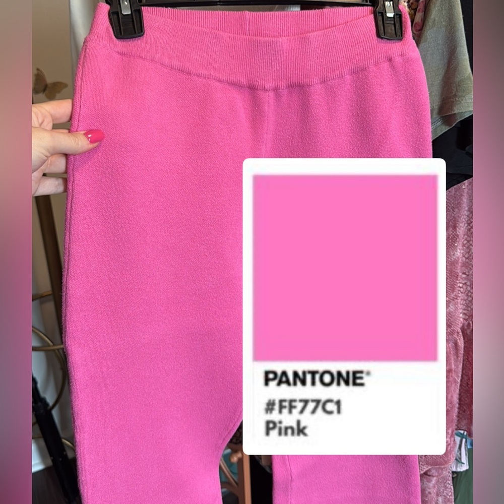 Bright Pink Flared Lounge Pants - Picture 5 of 12